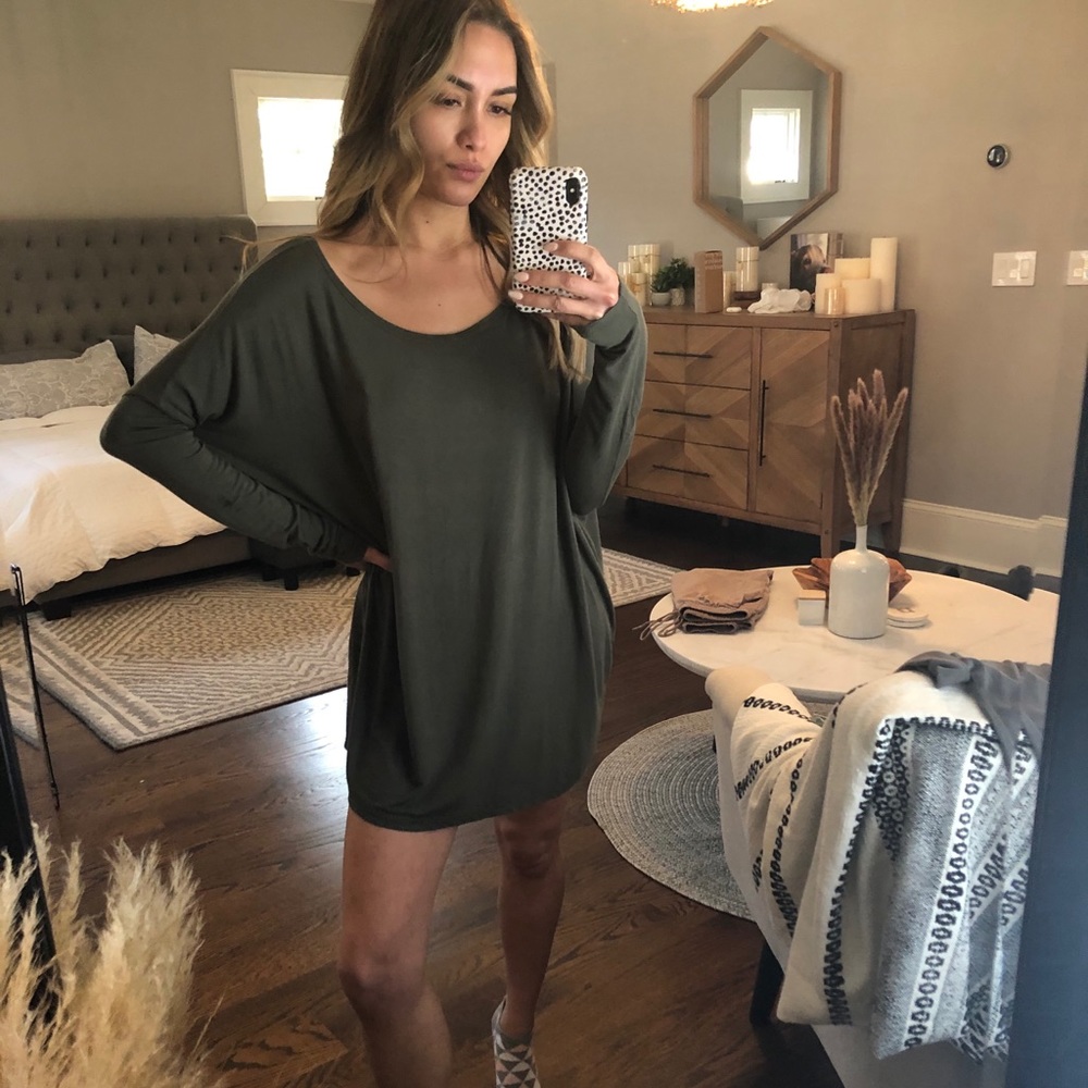 Hunter green piko tunic